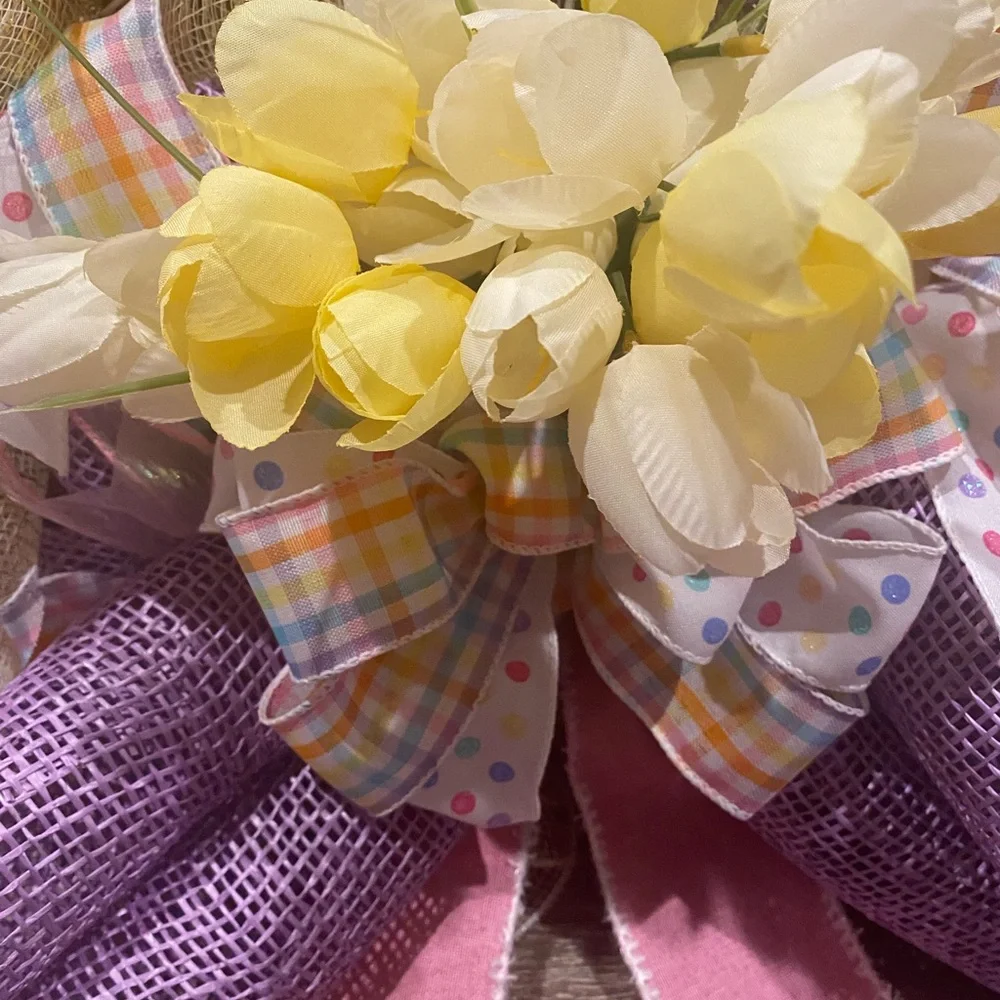 Springtime Purple and Yellow Wreath